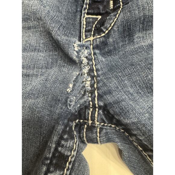 *READ* Miss Me Jeans Womens 27x33.5 Blue Low-Rise Straight Jeans Embellished - Picture 3 of 6